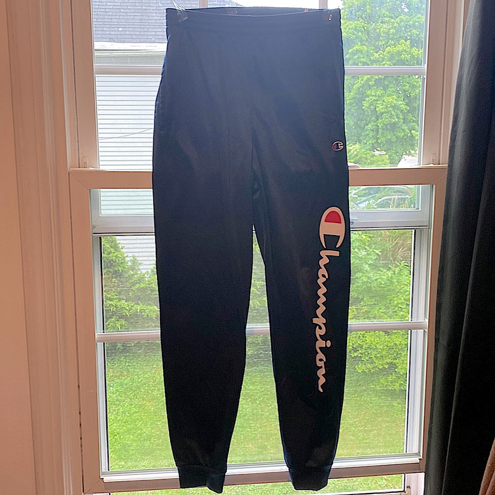 Navy Blue, Champion, Polyester Sweatpants/Athletic Wear, Youth Large/ L